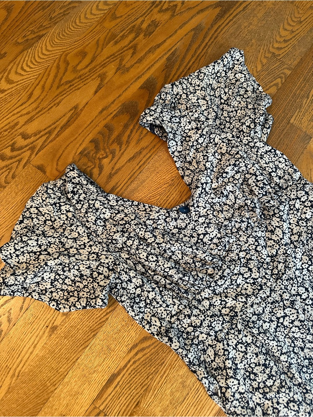 Navy and White Short Sleeve Jumpsuit size L